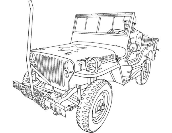 Kolorowaka jeep wojskowy