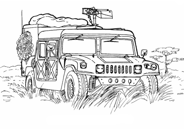 Kolorowanka wojskowy hummer