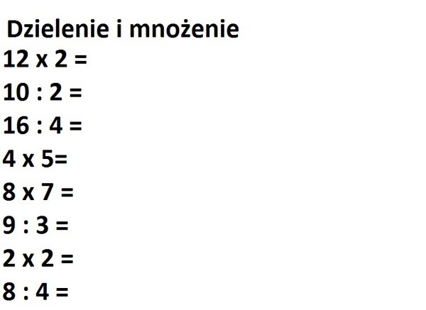 Mnożenie i dzielenie dla dzieci