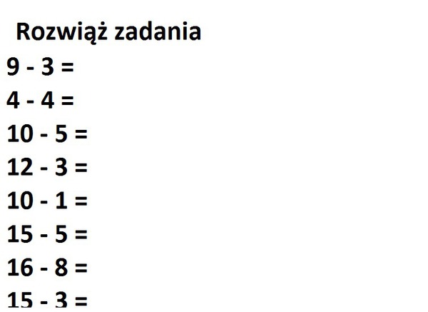 Odejmowanie dla dzieci