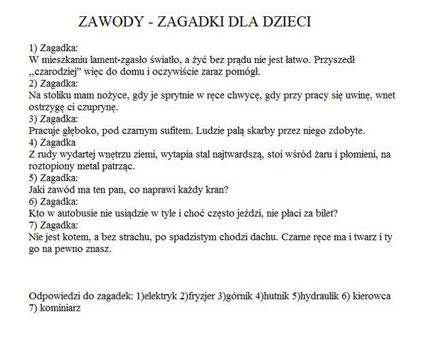 Zagaadki logiczne dla dzieci