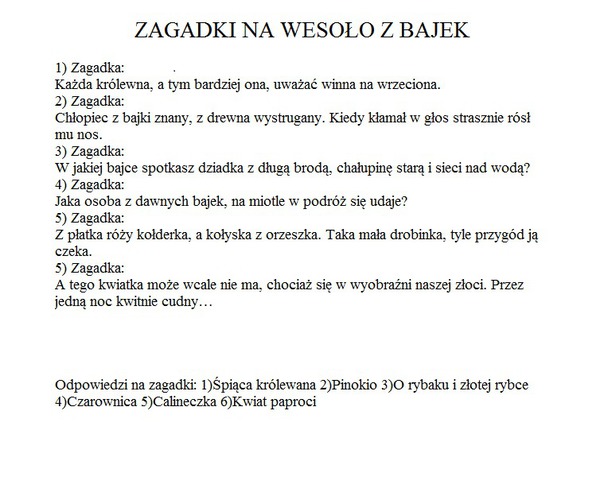 Zagadki z bajek