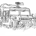 Kolorowanka wojskowy hummer